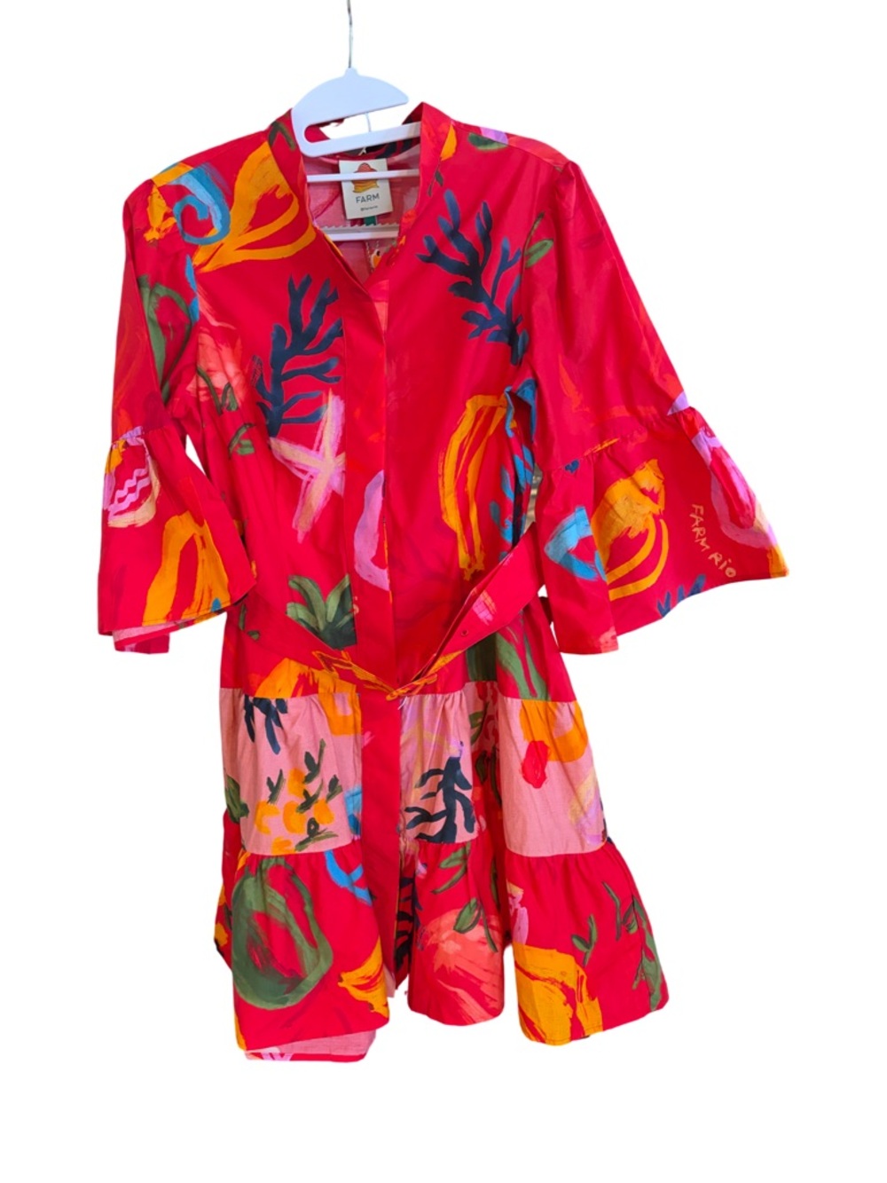 Farm Rio NWT Mixed Fruits Ocean Mini Dress Women’s Size S - Picture 4 of 7